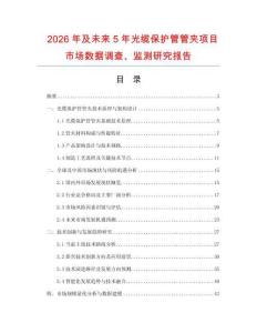 2026年及未來5年光纜保護管管夾項目市場數據調查、監測研究報告