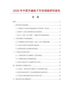 2026年中國手編墊子市場調查研究報告