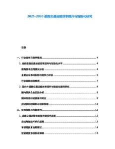 2025-2030道路交通運(yùn)輸效率提升與智能化研究