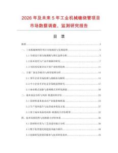 2026年及未來5年工業(yè)機(jī)械纏繞管項(xiàng)目市場(chǎng)數(shù)據(jù)調(diào)查、監(jiān)測(cè)研究報(bào)告