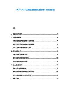 2025-2030大數據挖掘數據挖掘技術與商業智能