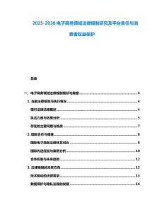 2025-2030電子商務(wù)領(lǐng)域法律規(guī)制研究及平臺責(zé)任與消費者權(quán)益保護(hù)