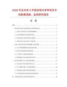 2026年及未來5年固定鎖式束帶項(xiàng)目市場數(shù)據(jù)調(diào)查、監(jiān)測研究報(bào)告