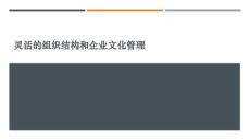 灵活的组织结构和企业文化管理