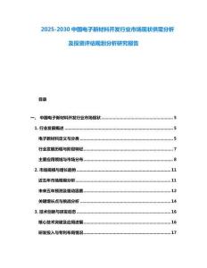 2025-2030中國電子新材料開發行業市場現狀供需分析及投資評估規劃分析研究報告