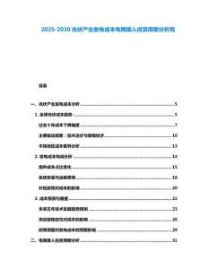 2025-2030光伏產(chǎn)業(yè)發(fā)電成本電網(wǎng)接入投資周期分析局