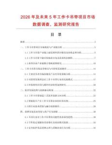 2026年及未来5年工作卡吊带项目市场数据调查、监测研究报告