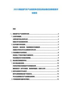 2025新能源汽車產(chǎn)業(yè)鏈競(jìng)爭(zhēng)態(tài)勢(shì)及商業(yè)模式創(chuàng)新前景評(píng)估報(bào)告
