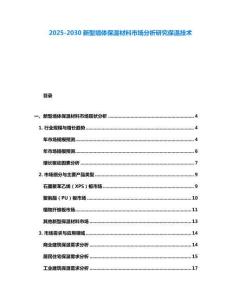 2025-2030新型墻體保溫材料市場(chǎng)分析研究保溫技術(shù)