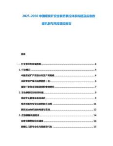 2025-2030中國煤炭礦安全聯(lián)防聯(lián)控體系構(gòu)建及應急救援機制與風險管控報告