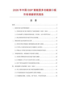 2026年中国DSP智能型多功能接口板市场调查研究报告