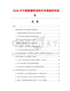 2026年中國耐磨漿液閥市場調查研究報告