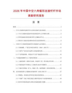 2026年中國中空六角鋸形連接釬桿市場(chǎng)調(diào)查研究報(bào)告