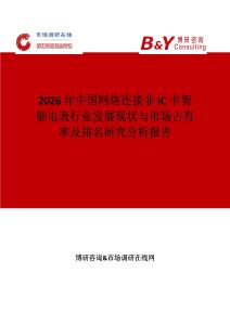 2026年中國網絡連接非IC卡智能電表行業發展現狀與市場占有率及排名研究分析報告
