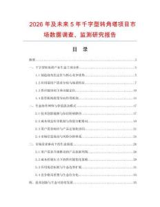 2026年及未來5年千字型轉角塔項目市場數據調查、監測研究報告