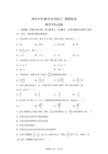 江苏省徐州市沛县湖西中学2025届高三下学期高考临门一脚模拟数学试题【可打印＋答案详解】