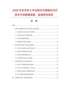 2026年及未來5年遠程冷光超級回光燈項目市場數據調查、監測研究報告