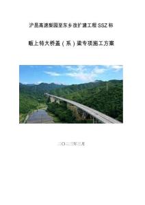 滬昆高速梨園至東鄉(xiāng)改擴(kuò)建工程SSZ標(biāo)-畈上特大橋蓋（系）梁專項(xiàng)施工方案