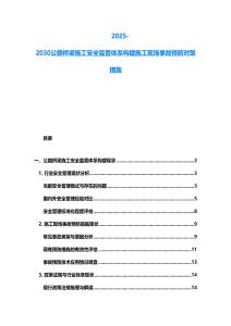 2025-2030公路橋梁施工安全監(jiān)管體系構(gòu)建施工現(xiàn)場事故預(yù)防對策措施