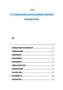 2025-2030太陽能光伏系統(tǒng)施工單位市場詳細(xì)調(diào)查及節(jié)能環(huán)保政策與經(jīng)濟(jì)效益分析報(bào)告