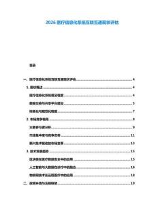 2026医疗信息化系统互联互通现状评估