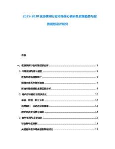2025-2030夜游休閑行業(yè)市場核心調(diào)研及發(fā)展趨勢與投資規(guī)劃設計研究