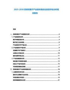 2025-2030菲律賓椰子產(chǎn)業(yè)鏈布局優(yōu)化投資評估分析規(guī)劃報告
