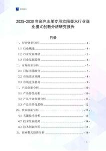 2025-2030年彩色水笔专用绘图墨水行业商业模式创新分析研究报告