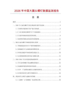 2026年中國大扁頭螺釘數據監測報告