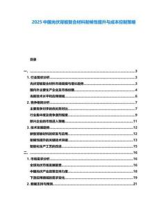 2025中國光伏背板復合材料耐候性提升與成本控制策略