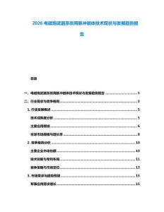 2026電磁炮武器系統(tǒng)用脈沖磁體技術(shù)現(xiàn)狀與發(fā)展趨勢(shì)報(bào)告