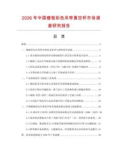 2026年中國鍍銀彩色吊帶真空杯市場調查研究報告