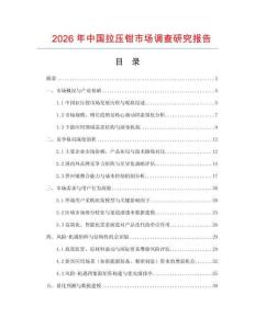 2026年中國拉壓鉗市場調查研究報告