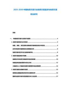 2025-2030中國地質災害行業地質災害監測與地質災害防治研究