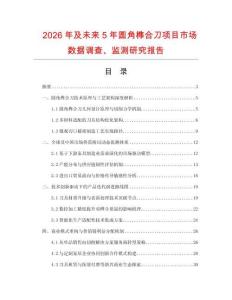 2026年及未來5年圓角榫合刀項目市場數據調查、監測研究報告