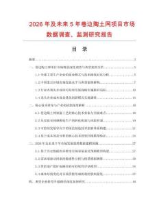 2026年及未來5年卷邊陶土網項目市場數據調查、監測研究報告