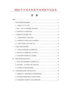 2026年中國車輪器市場調(diào)查研究報告