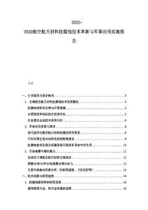 2025-2030航空航天材料抗腐蝕技術革新與軍事應用實施報告