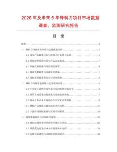 2026年及未來5年鋒鋼刀項目市場數(shù)據(jù)調(diào)查、監(jiān)測研究報告