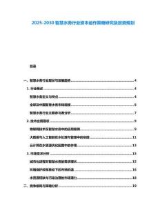 2025-2030智慧水務(wù)行業(yè)資本運(yùn)作策略研究及投資規(guī)劃