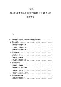 2025-2030漁業(yè)資源保存利用與水產(chǎn)養(yǎng)殖企業(yè)價(jià)值投資分析體系方案