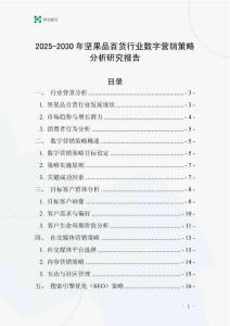 2025-2030年堅果品百貨行業數字營銷策略分析研究報告