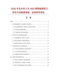 2026年及未來5年ABS塑柄碳鋼菜刀項(xiàng)目市場(chǎng)數(shù)據(jù)調(diào)查、監(jiān)測(cè)研究報(bào)告