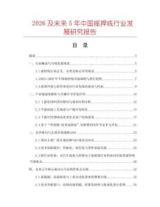 2026及未來5年中國搖捍線行業(yè)發(fā)展研究報告