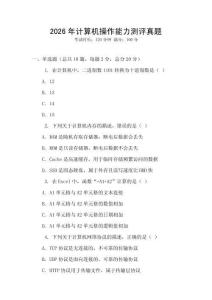 2026年計算機操作能力測評真題