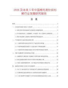 2026及未來5年中國棉毛類針織衫褲行業(yè)發(fā)展研究報告