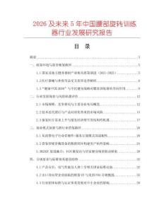 2026及未來5年中國腰部旋轉訓練器行業發展研究報告