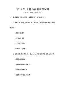 2026年IT行業(yè)前景展望試題