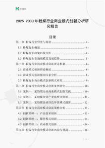 2025-2030年粉煤行業(yè)商業(yè)模式創(chuàng)新分析研究報告