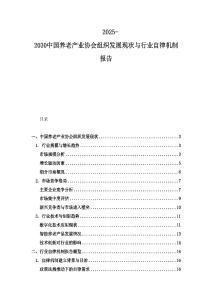 2025-2030中國(guó)養(yǎng)老產(chǎn)業(yè)協(xié)會(huì)組織發(fā)展現(xiàn)狀與行業(yè)自律機(jī)制報(bào)告